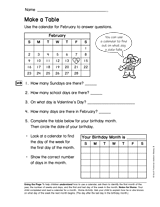 Make a Table (Gr. 2)
