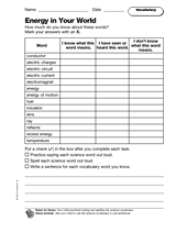 Energy in Your World: Vocabulary