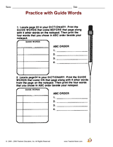 Practice with Guide Words | |
