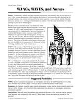 WAACS, WAVES, and Nurses
