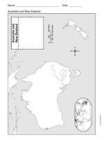 Map of Australia and New Zealand