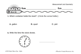 Math Warm-Up 129 for Gr. 1 & 2: Measurement & Geometry