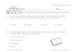 Math Warm-Up 39 for Gr. 3 & 4: Numbers and Numeration