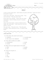 Geography Reading Warm-Up: Trees