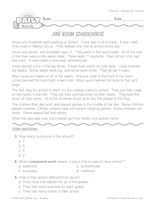 One-Room Schoolhouse Reading Warm-Up