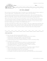 Fix the Library Reading Warm-Up