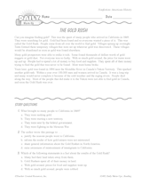 The Gold Rush Reading Warm-Up