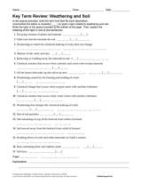 Key Term Review: Weathering and Soil