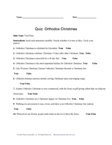 Orthodox Christmas Quiz