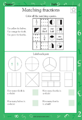Matching Fractions (Grade 1)